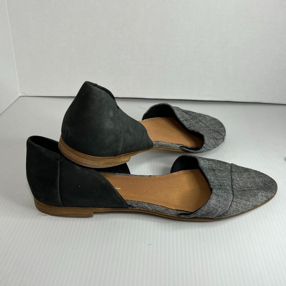 Toms Jutti D’Orsay Flats Black & Gray Women's Size 6M